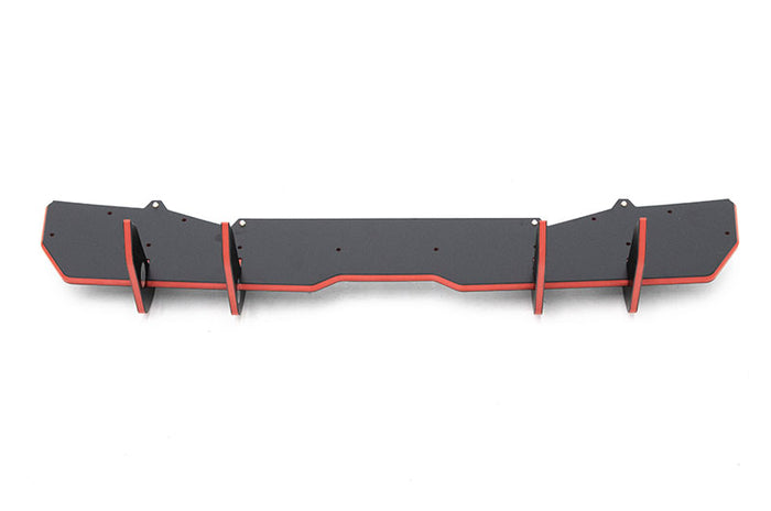 Maxton Design Racing Rear Diffuser Black & Red w/ Red Vertical Bars - 2015-2021 Subaru WRX / STI